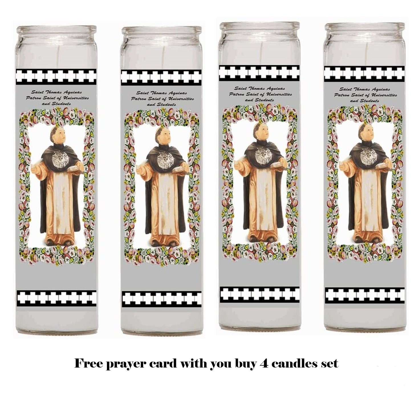Saint St Thomas Aquinas Patron Saint of Universities and Students Candle, medal or prayer card