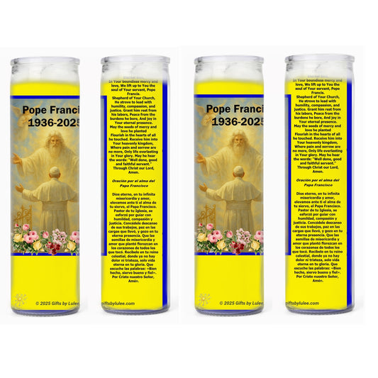 Pope Francis The Pope of The People Pray for Me Set of 2 Candles