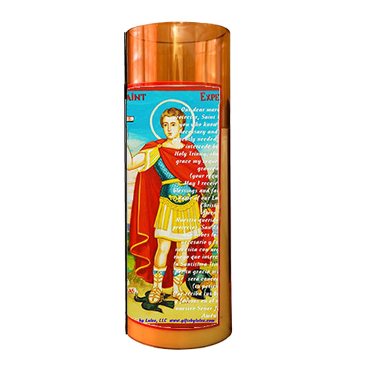 Expeditus Expedito LED Acrylic Pillar Candle with Flickering Flame Battery Operated great for places where an open flame is not allowed hospitals nursing homes dorms-Batteries included