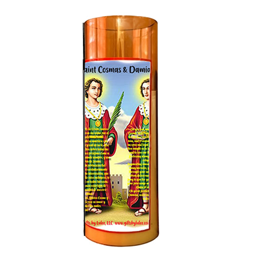 Cosme y Damián LED Acrylic Pillar Candle with Flickering Flame Battery Operated great for places where an open flame is not allowed hospitals nursing homes dorms-Batteries included