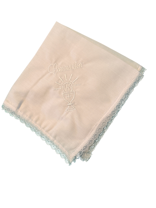 First Communion Keepsake Key to Our Lord Holy Eucharist and a Handkerchief