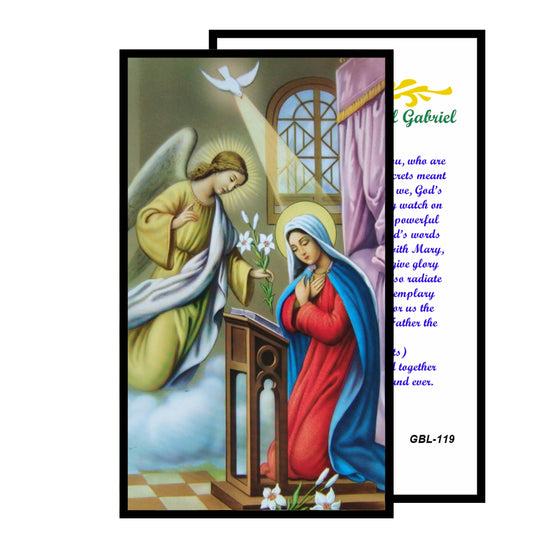 Archangel Gabriel Arcangel Gabriel God is My Strength Dios ES mi fuerza Set of 2 Candles and Laminated Prayer Card