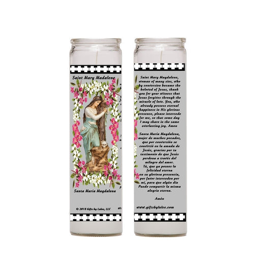 Saint Mary Magdalene Set of Two or 4 Candles Veladoras Set de 2 o 4 Velas