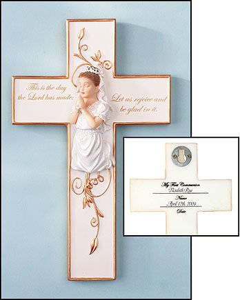 First Communion Wall Cross – Praying Boy or Girl Figure