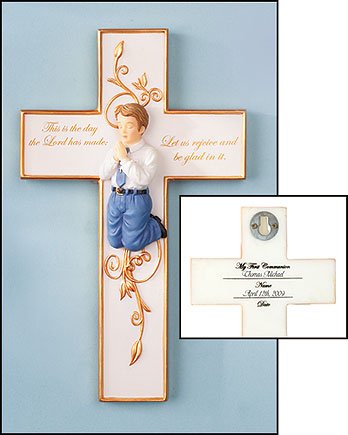 First Communion Wall Cross – Praying Boy or Girl Figure