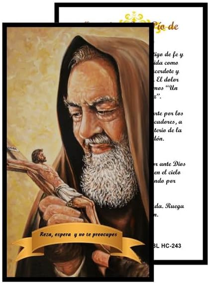 Gifts by Lulee, LLC Padre Pío Rosario Católico de Piedra Natural Tiger Eye, Cuentas de Oración con Crucifijo Plateado y Medalla Central, Cadena Resistente para Uso Diario y Regalos Religiosos