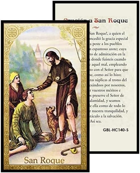 Gifts by Lulee, LLC San Roque Rosario Católico de Piedra Natural Tiger Eye, Cuentas de Oración con Crucifijo Plateado y Medalla Central, Cadena Resistente para Uso Diario y Regalos Religiosos