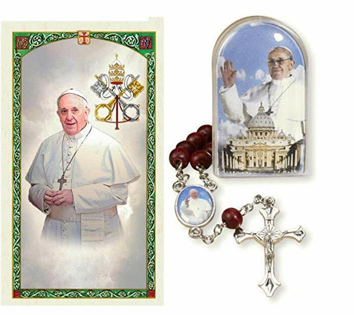 Pope Francis Rose-Scented Chaplet in Keepsake Case with Prayer Card