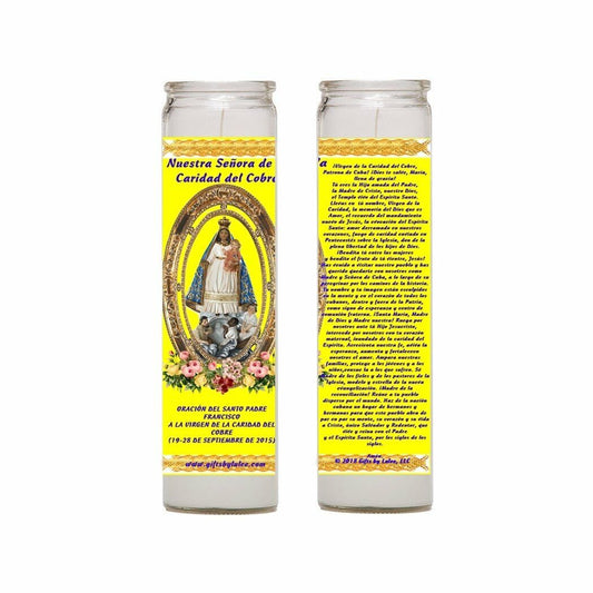 Set of 2 or 4 Nuestra Senora De La Caridad Del Cobre Patrona De Cuba Veladoras
