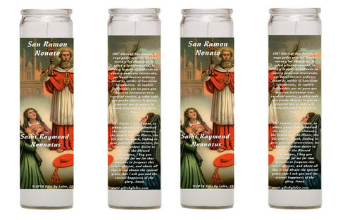  Set of 2 or 4 Saint Raymond Nonnatus Prayer Candles 2 o 4 Veladoras Saint Ramon