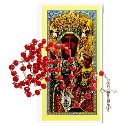 Our Lady of Czestochowa Patron of Poland Rosary and Prayer Card