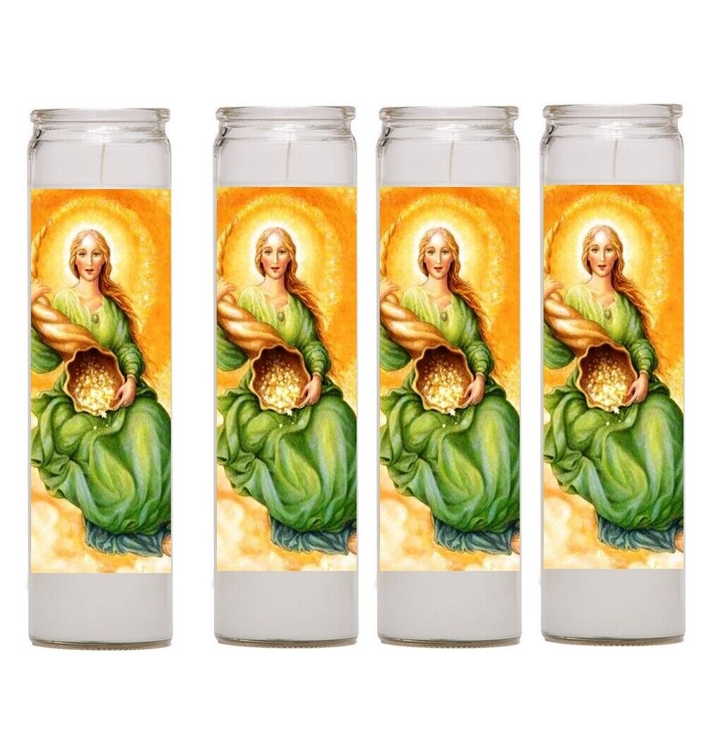 Angel Abundia Angel of good luck de la abundancia y buena suerte Candles Set 4