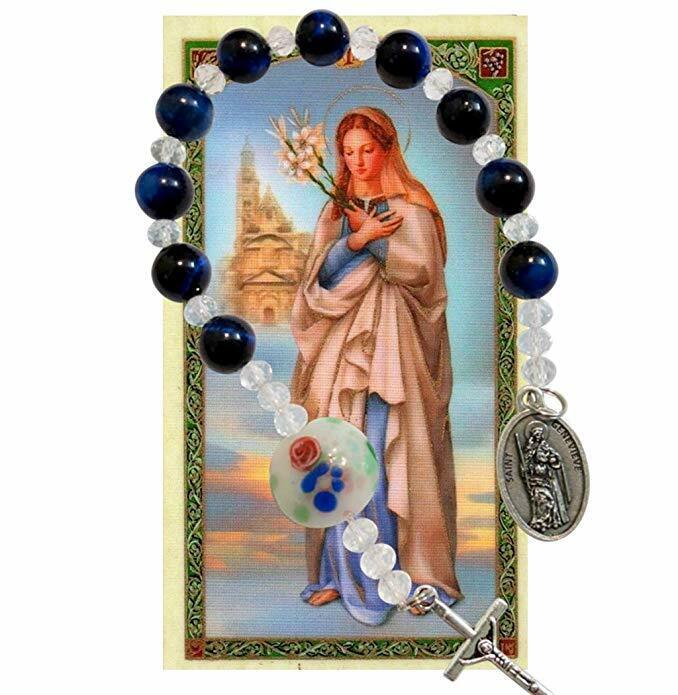  Saint Genevieve Patron of Paris Chaplet or Pocket Rosary, Crucifix, Medal & HC