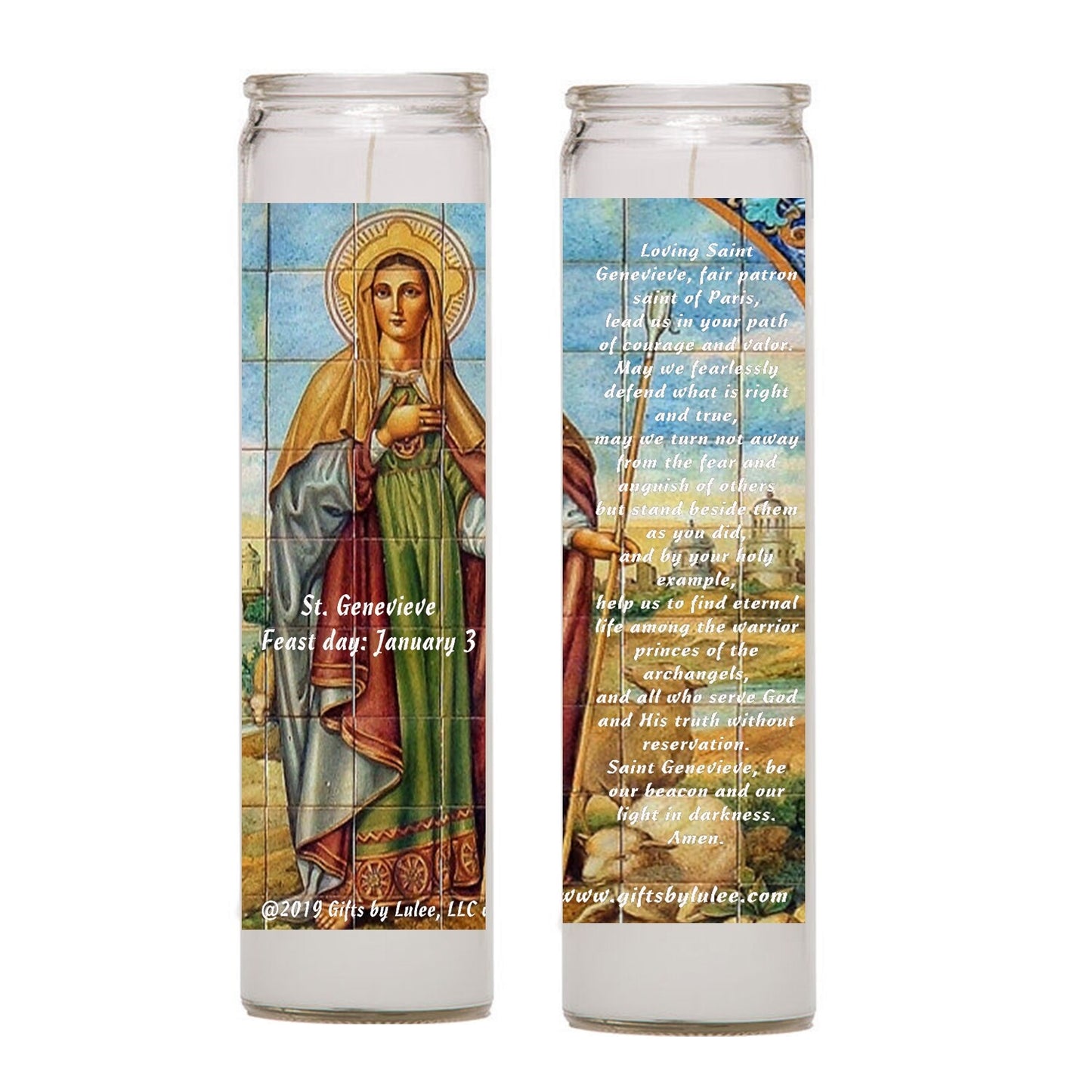 Saint Genevieve Patron of Paris Roman Orthodox Traditions Candles Set of 2 or 4