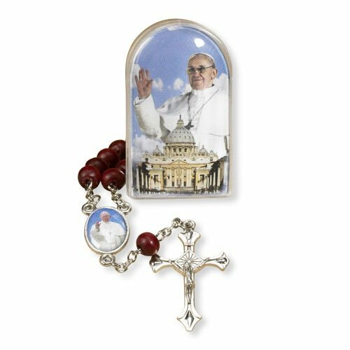 Pope Francis Rose-Scented Chaplet in Keepsake Case with Prayer Card