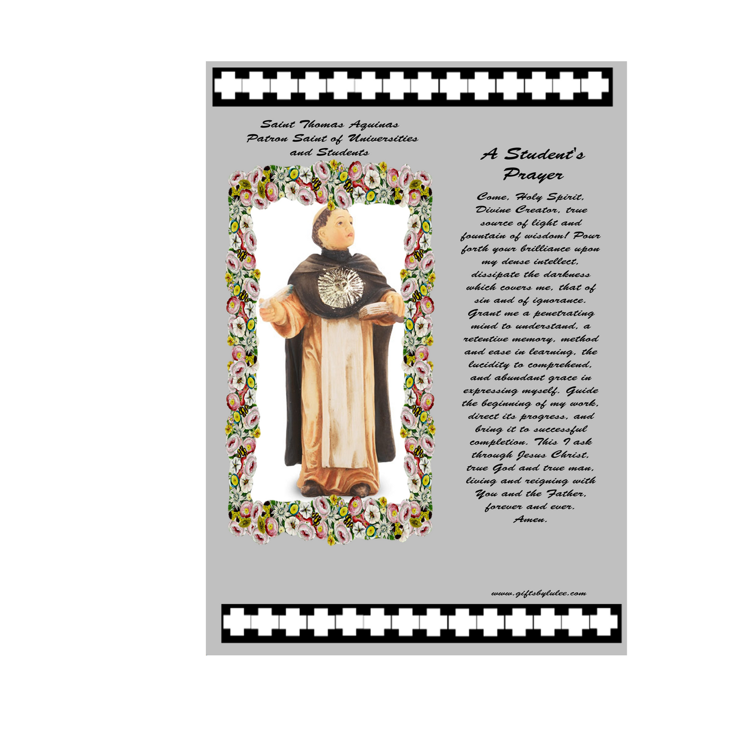 Saint Aquinas Flameless LED Acrylic Pillar Candle with Flickering Flame Battery Operated great for places where an open flame is not allowed hospitals nursing homes dorms-Batteries included