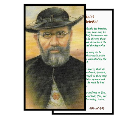 Saint Damien of Molokai Father Damien Handcrafted Smoke Quartz Crystal Rosary with Silver‑Plated Crucifix and Color Image Centerpiece – Cross Pater Nosters and Prayer Card Included