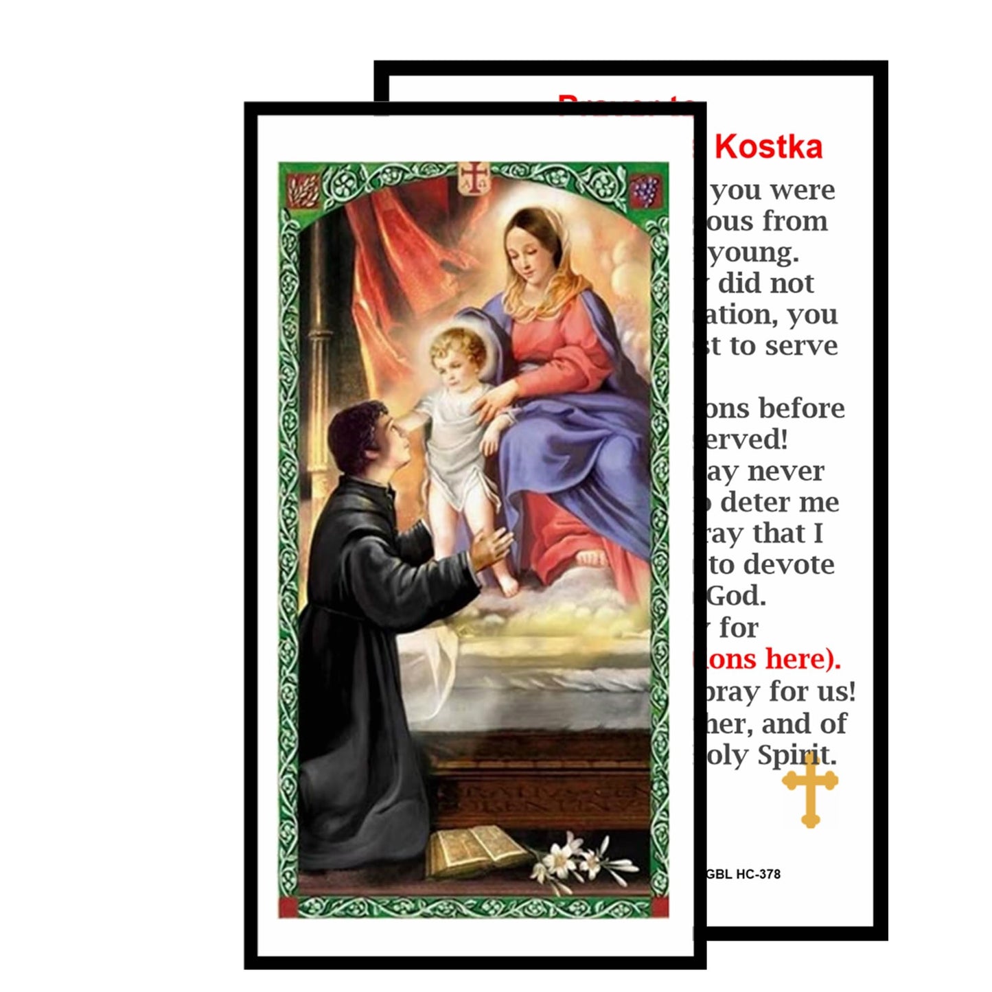 Saint Stanislaus Kostka Patron of Those with Broken Bones Handcrafted Smoke Quartz Crystal Rosary with Silver‑Plated Crucifix and Color Image Centerpiece Cross Pater Nosters and Prayer Card Included
