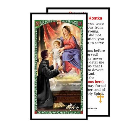 Saint Stanislaus Kostka Patron of Those with Broken Bones Handcrafted Smoke Quartz Crystal Rosary with Silver‑Plated Crucifix and Color Image Centerpiece Cross Pater Nosters and Prayer Card Included