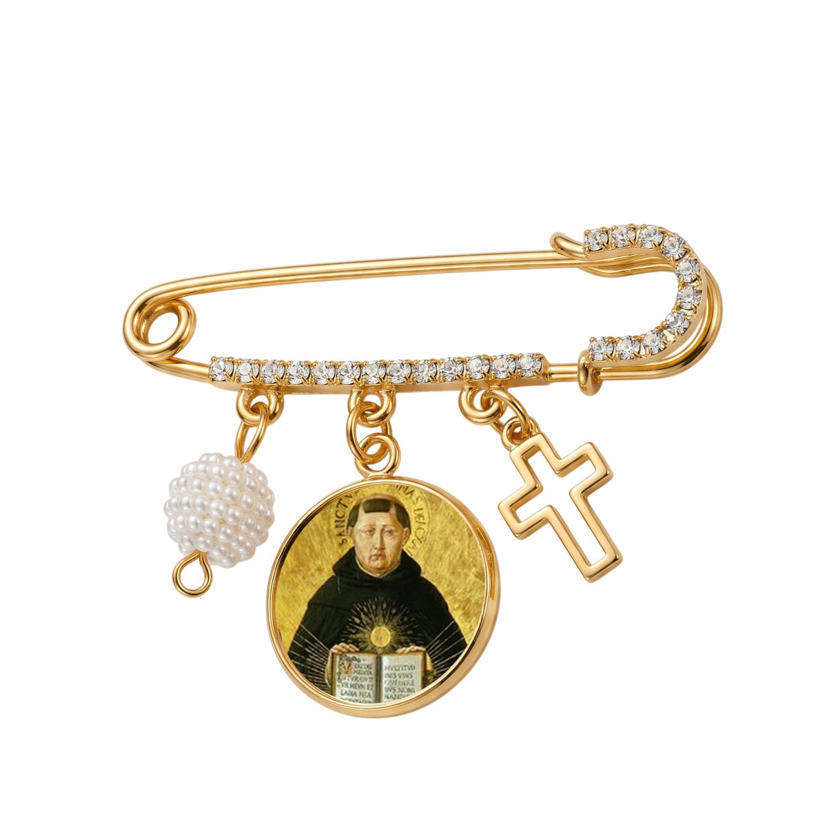 Saint Thomas Aquinas Santo Tomás de Aquino Patrono de los Estudiantes Broche
