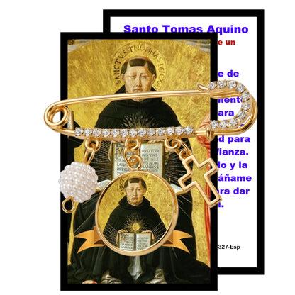 Saint Thomas Aquinas Santo Tomás de Aquino Patrono de los Estudiantes Broche