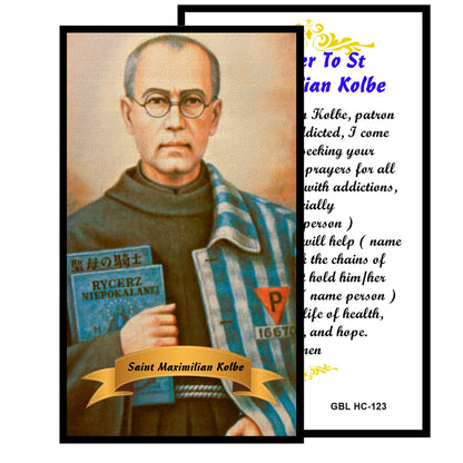 Saint Maximilian Kolbe Patron of Those with Addictions Handcrafted Smoke Quartz Crystal Rosary with Silver‑Plated Crucifix and Color Image Centerpiece – Cross Pater Nosters and Prayer Card Included
