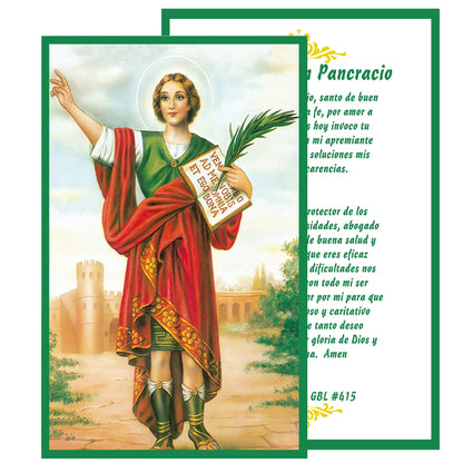 San Pancracio San Pancras Patron De Los Empleos Y La Salud Handcrafted Smoke Quartz Crystal Rosary with Silver‑Plated Crucifix and Color Image Centerpiece – Cross Pater Nosters and Prayer Card Included IN SPANISH