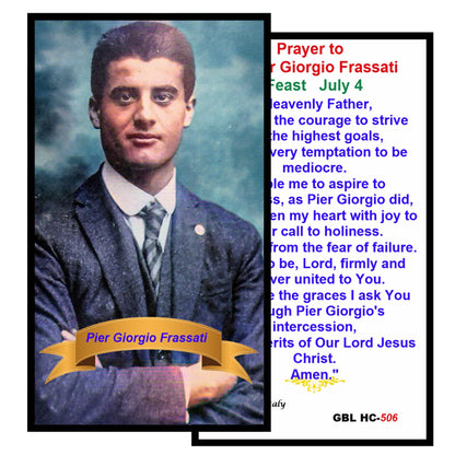 St Pier Giorgio Frassati Patron Saint of Students Young Catholics Mountaineers Medal and prayer card Canonized on Sept 6 2025