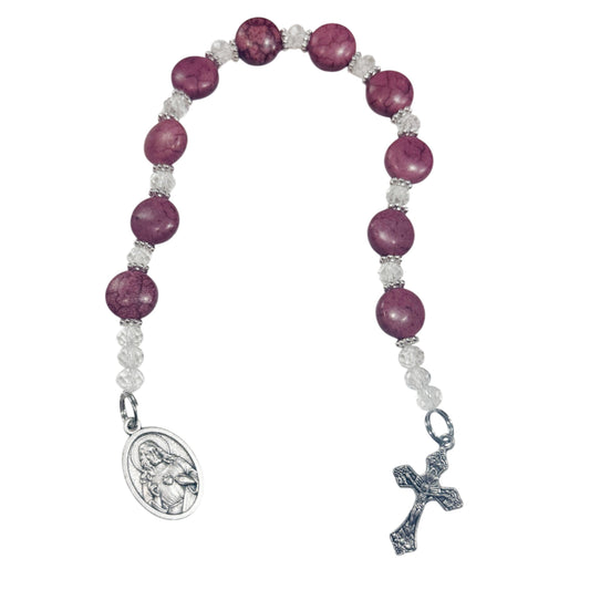 Surrender Chaplet with Prayer Card Sacred Heart of Jesus Immaculate Heart of Mary