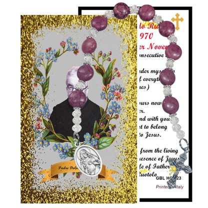 Surrender Novena Chaplet  Blessed Surrender Prayer Card & Sacred Heart of Jesus and Sacred Heart of Mary Medal