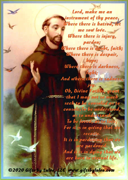 Saint Francis LED Acrylic Pillar Candle with Flickering Flame Battery Operated great for places where an open flame is not allowed hospitals nursing homes dorms-Batteries included