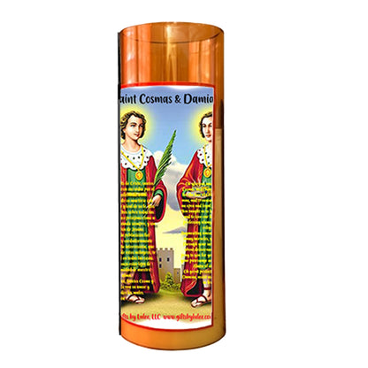 Cosme y Damián LED Acrylic Pillar Candle with Flickering Flame Battery Operated great for places where an open flame is not allowed hospitals nursing homes dorms-Batteries included