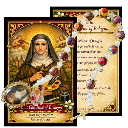 St. Catherine of Bologna Chaplet with Prayer Card –  Patron of Artists