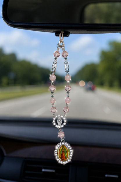 Our Lady of Guadalupe Charm Bracelet, Catholic Purse Charm, Backpack Accessory, Rearview Mirror Hanging, Religious Gift for Women