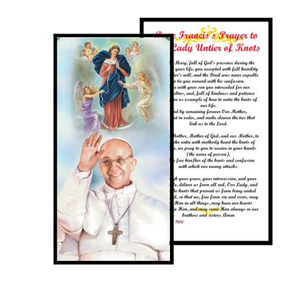 Mary Undoer of Knots Medal with Free Blessed by Pope Francis Pope's Prayer Laminated Card