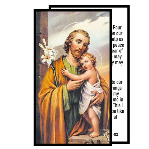 St Joseph Father of Jesus and Protector of Homes Blessed By His Holiness Laminated Holy Card