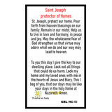 St Joseph Father of Jesus and Protector of Homes Blessed By His Holiness Laminated Holy Card