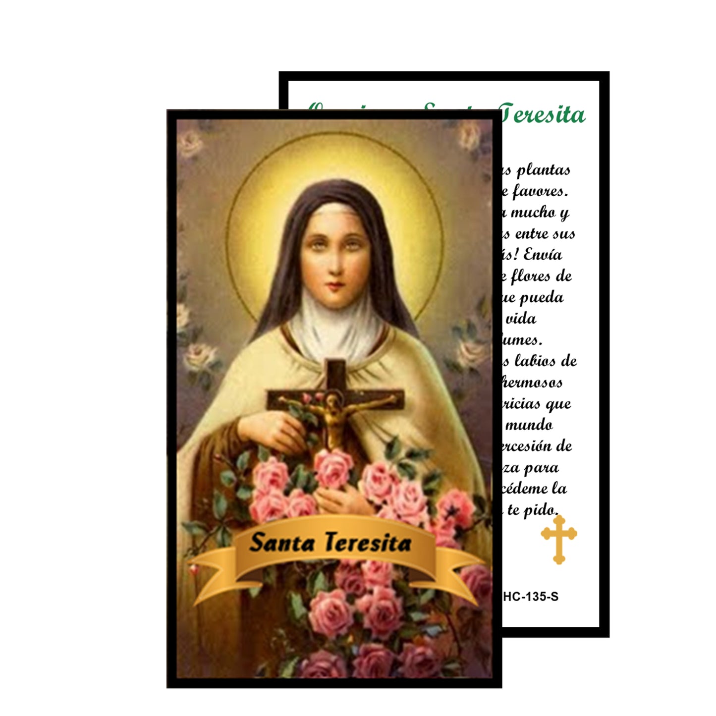 Thérèse of Lisieux LED Acrylic Pillar Candle with Flickering Flame Battery Operated great for places where an open flame is not allowed hospitals nursing homes dorms-Batteries included