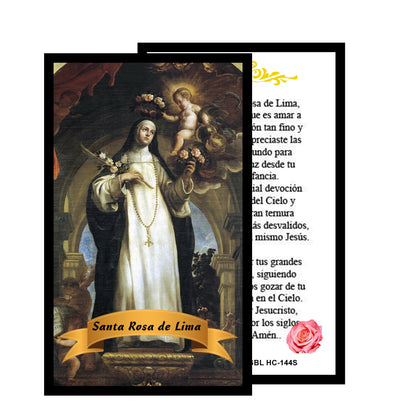 Saint Rose of Lima LED Acrylic Pillar Candle with Flickering Flame Battery Operated great for places where an open flame is not allowed hospitals nursing homes dorms-Batteries included