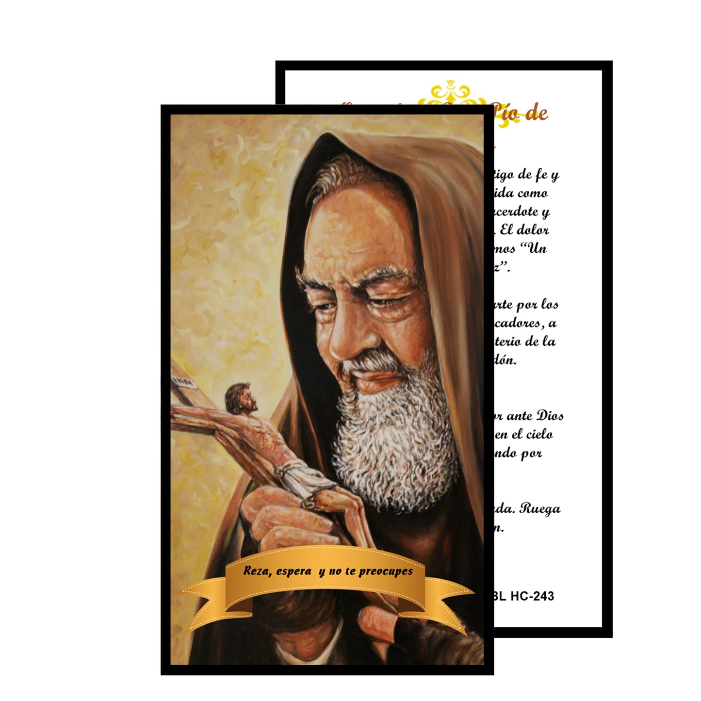 Padre Pio LED Acrylic Pillar Candle with Flickering Flame Battery Operated great for places where an open flame is not allowed hospitals nursing homes dorms-Batteries included