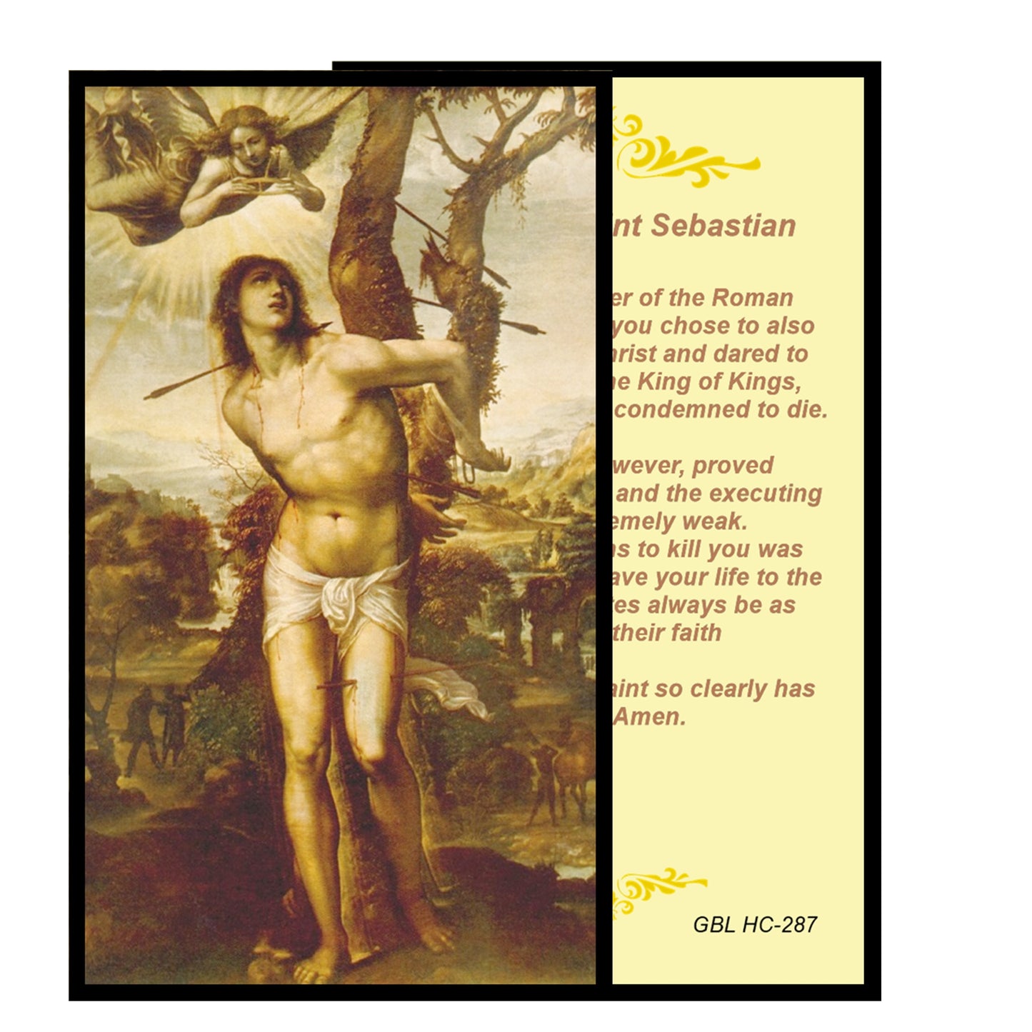 Saint Sebastian  Patron of Athletes Red Round Bead Rosary with Bronze findings and crucifix Bezel medal centerpiece with color image includes a prayer card english or spanish