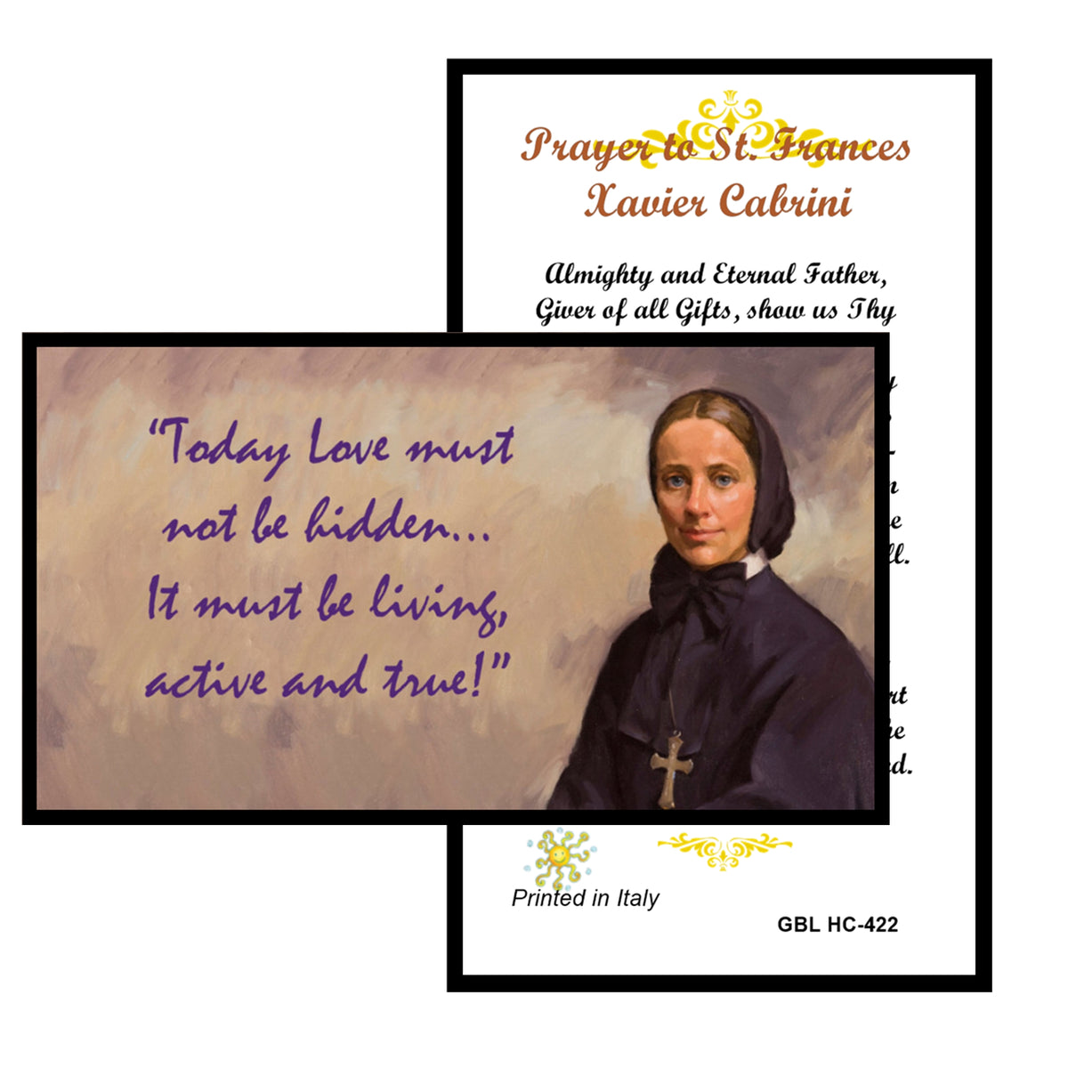 Saint Frances Xavier Cabrini Patron Saint of immigrants Gold Tone Pin with medal