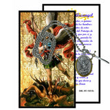 Saint Michael Archangel Medal  two toned medal with stainless steel ball chain necklace prayer card