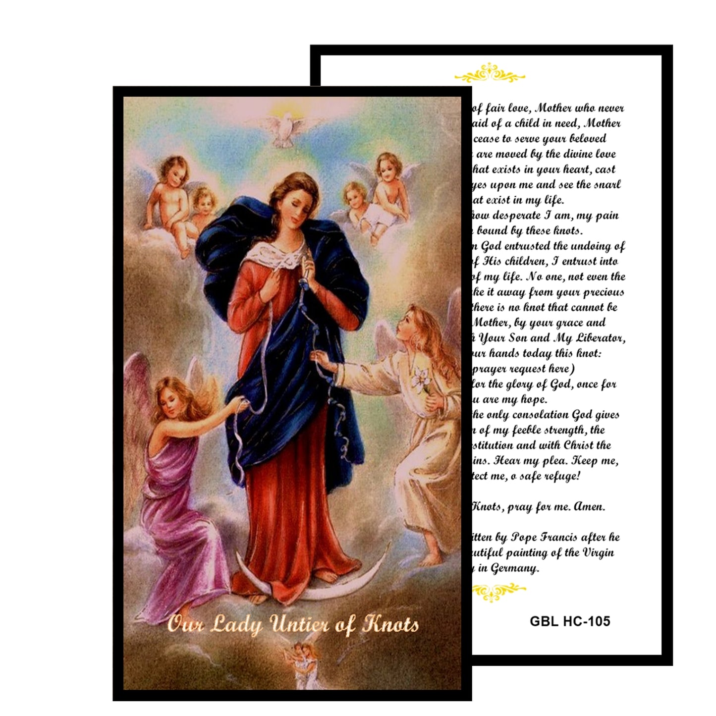 Our Lady of Knots La Virgen Desatanudos LED Acrylic Pillar Candle with Flickering Flame Battery Operated great for places where an open flame is not allowed hospitals nursing homes dorms-Batteries included