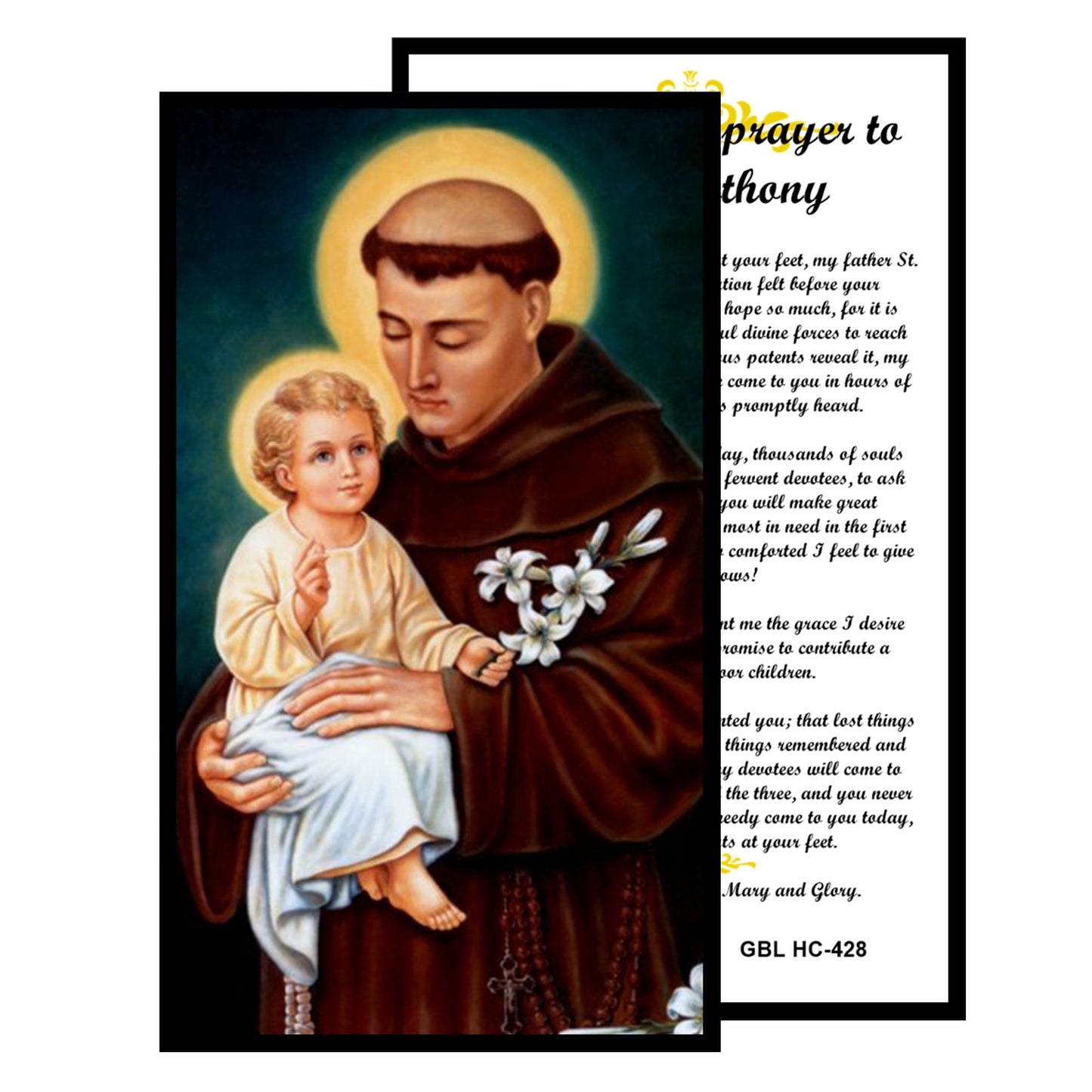 Saint Anthony Flameless LED Acrylic Pillar Candle with Flickering Flame Battery Operated great for places where an open flame is not allowed hospitals nursing homes dorms-Batteries included
