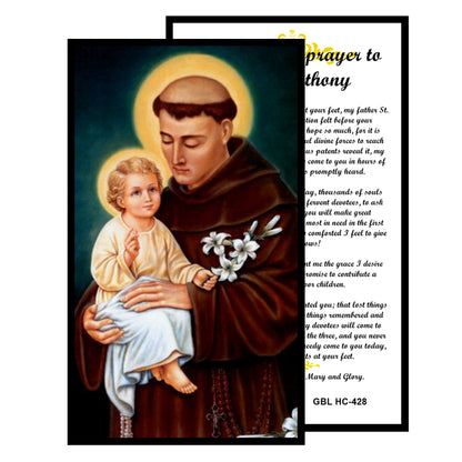 Saint Anthony Flameless LED Acrylic Pillar Candle with Flickering Flame Battery Operated great for places where an open flame is not allowed hospitals nursing homes dorms-Batteries included