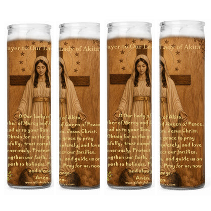 Our Lady of Akita Catholic Candle | Prayer, Peace, and Protection