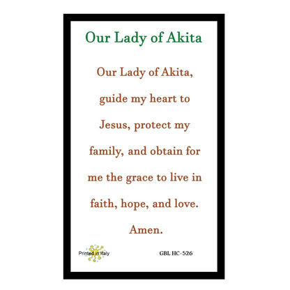Our Lady of Akita Catholic Candle | Prayer, Peace, and Protection