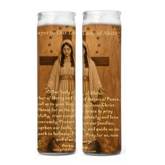 Our Lady of Akita Catholic Candle | Prayer, Peace, and Protection