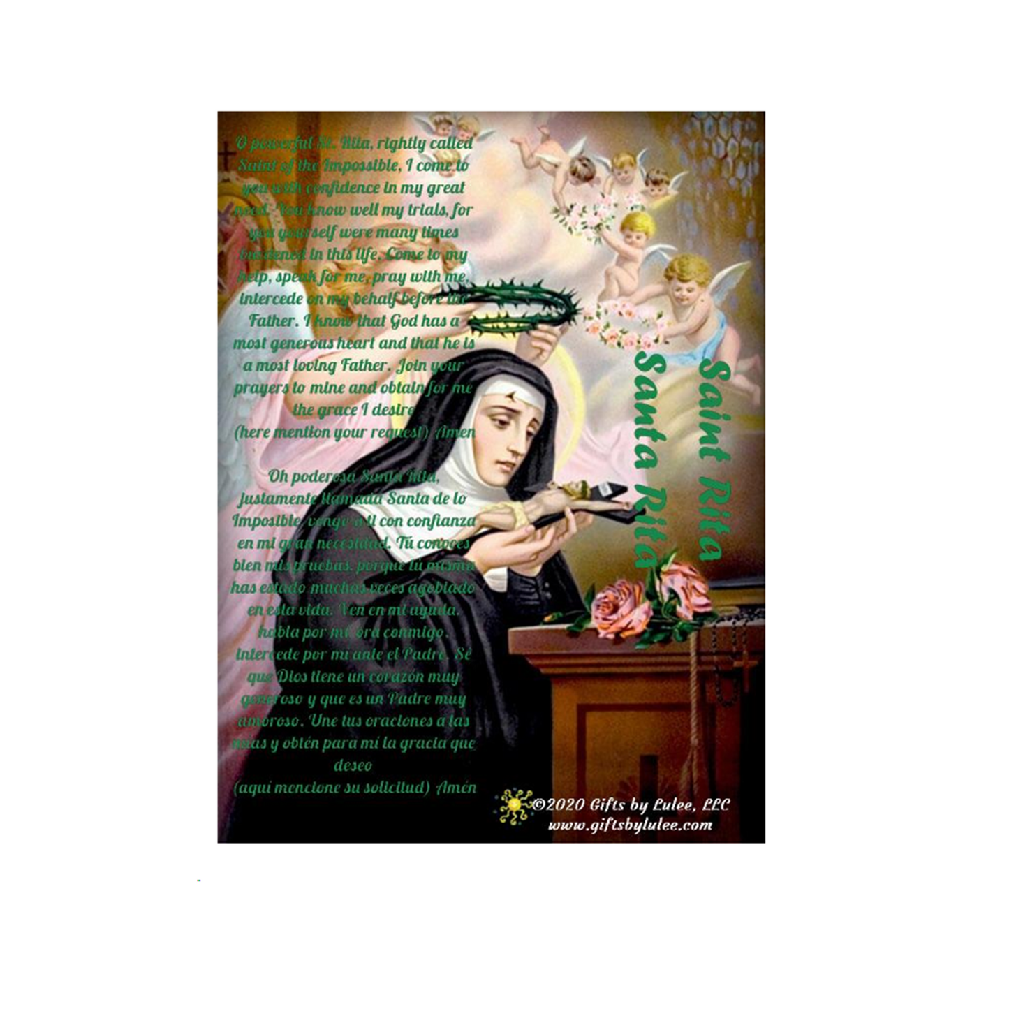 Saint Rita LED Acrylic Pillar Candle with Flickering Flame Battery Operated great for places where an open flame is not allowed hospitals nursing homes dorms-Batteries included